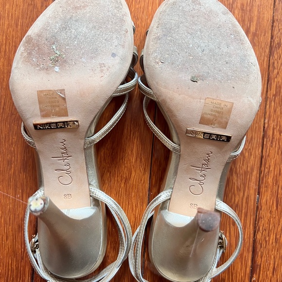 Size 8 Cole Haan 3” Heeled Gold Sandals with Nike Air Technology - Picture 4 of 6